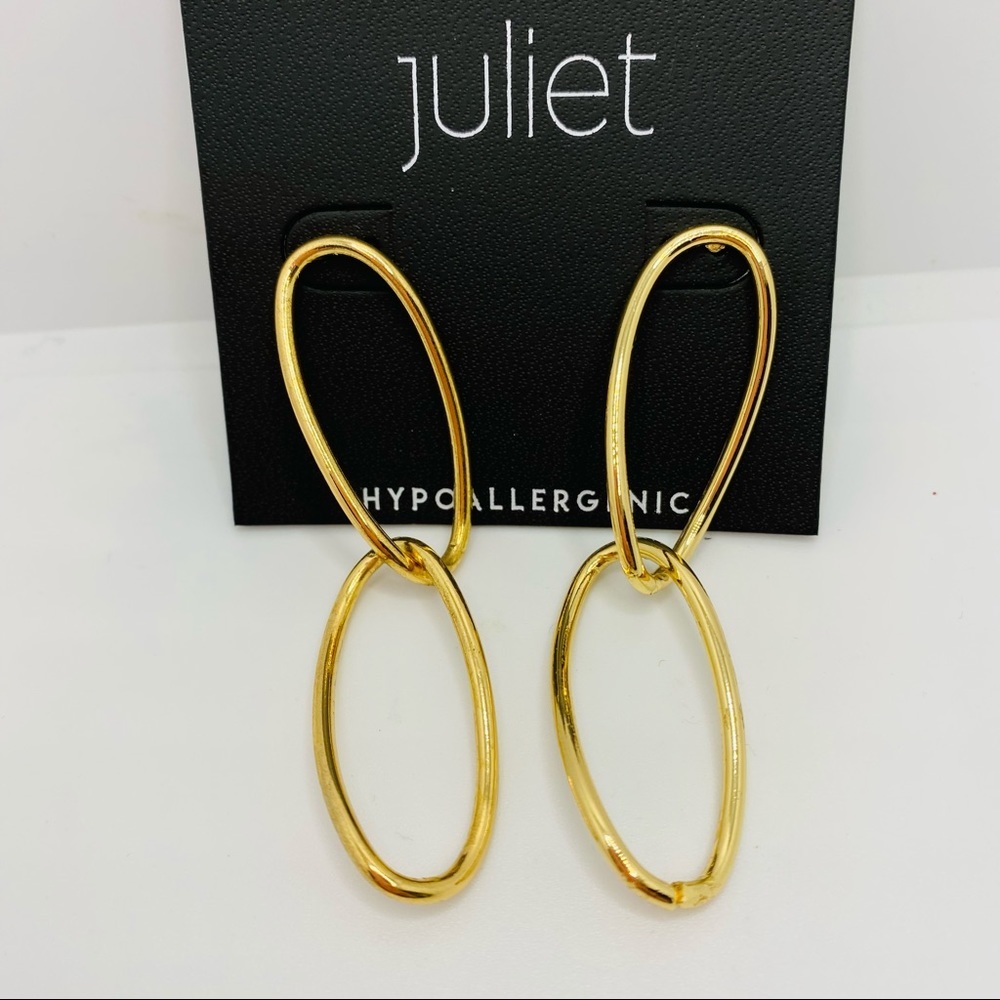 Earrings Golden Loops Pierced. - Picture 7 of 7